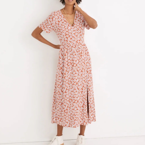 Madewell Clara Midi Dress in Falling Daisies Size XL - Picture 1 of 11